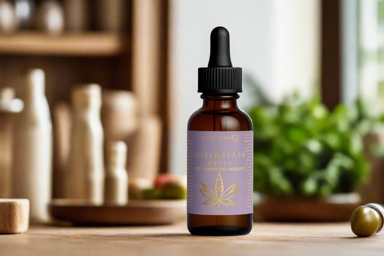 Spirit Spark Drops Cordyceps + Native River mint+ Hemp Oil
By Earth’s Alchemy