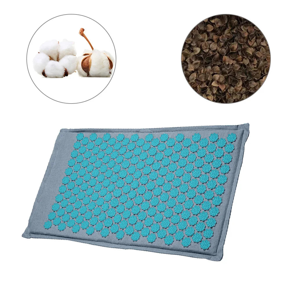 Earths Alchemy Acupressure Mat Linen with Coconut Palm fill use for Back, Neck and feet, reduce pain and improve sleep.